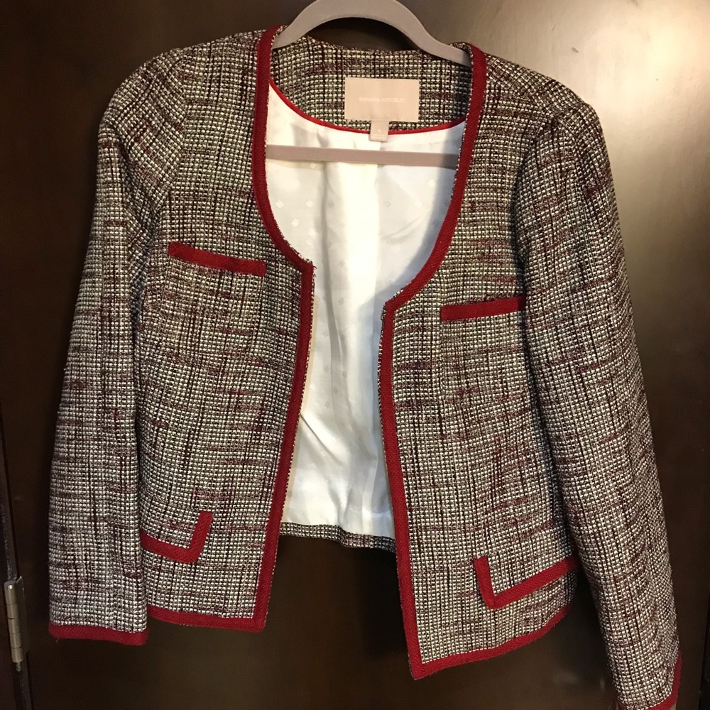 Tweed Wine Blazer (Banana Republic)
